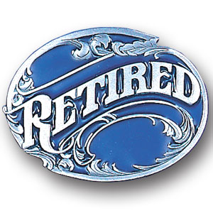 Belt Buckle - Retired with Scroll